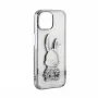 iLike Apple iPhone 15 Funda de silicona Print Desire Rabbit plata