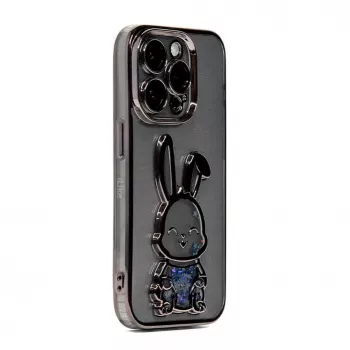 iLike Apple iPhone 15 Pro Funda de silicona Print Desire Rabbit negro