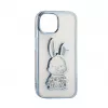 iLike Apple iPhone 15 Pro Funda de silicona Print Desire Rabbit azul