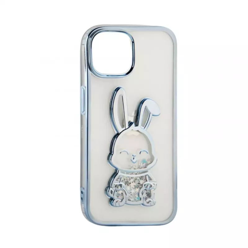 iLike Apple iPhone 15 Pro Funda de silicona Print Desire Rabbit azul