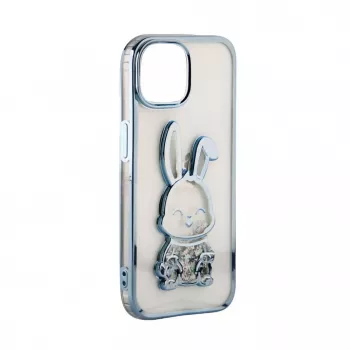iLike Apple iPhone 15 Pro Funda de silicona Print Desire Rabbit azul