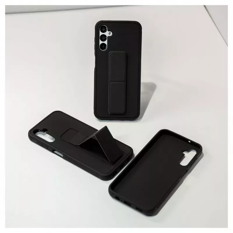 iLike Samsung Galaxy A14 5G Funda de silicona con soporte negro