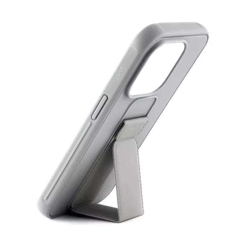 iLike Apple iPhone 15 funda de silicona con soporte plateada