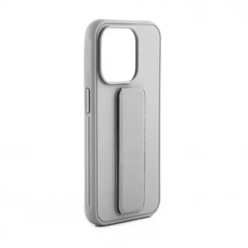 iLike Apple iPhone 15 funda de silicona con soporte plateada
