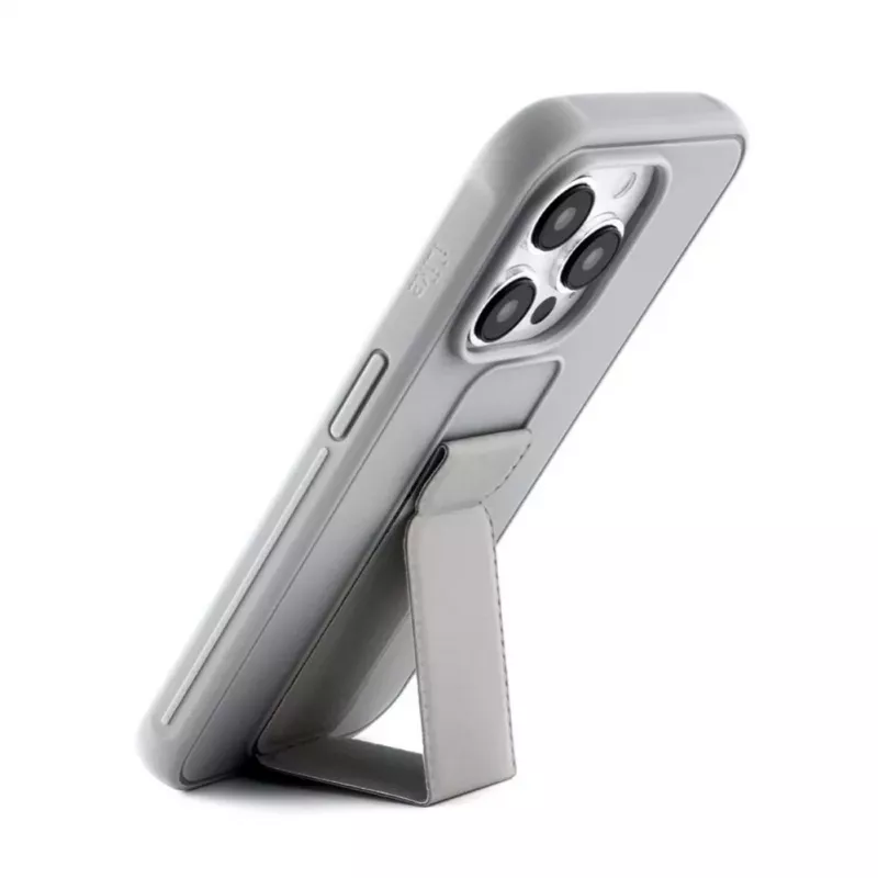 iLike Apple iPhone 15 Pro funda de silicona con soporte plateada