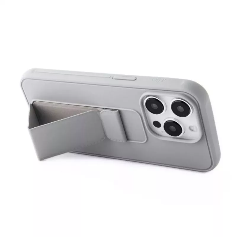 iLike Apple iPhone 15 Pro funda de silicona con soporte plateada