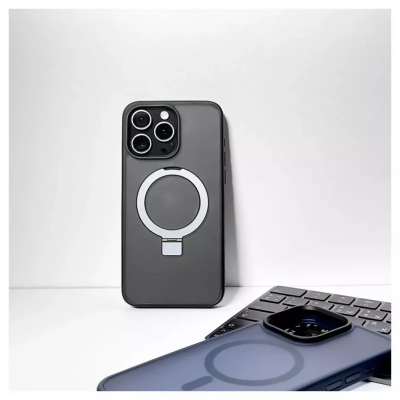iLike Apple iPhone 15 Pro Max funda con soporte con MagSafe negra