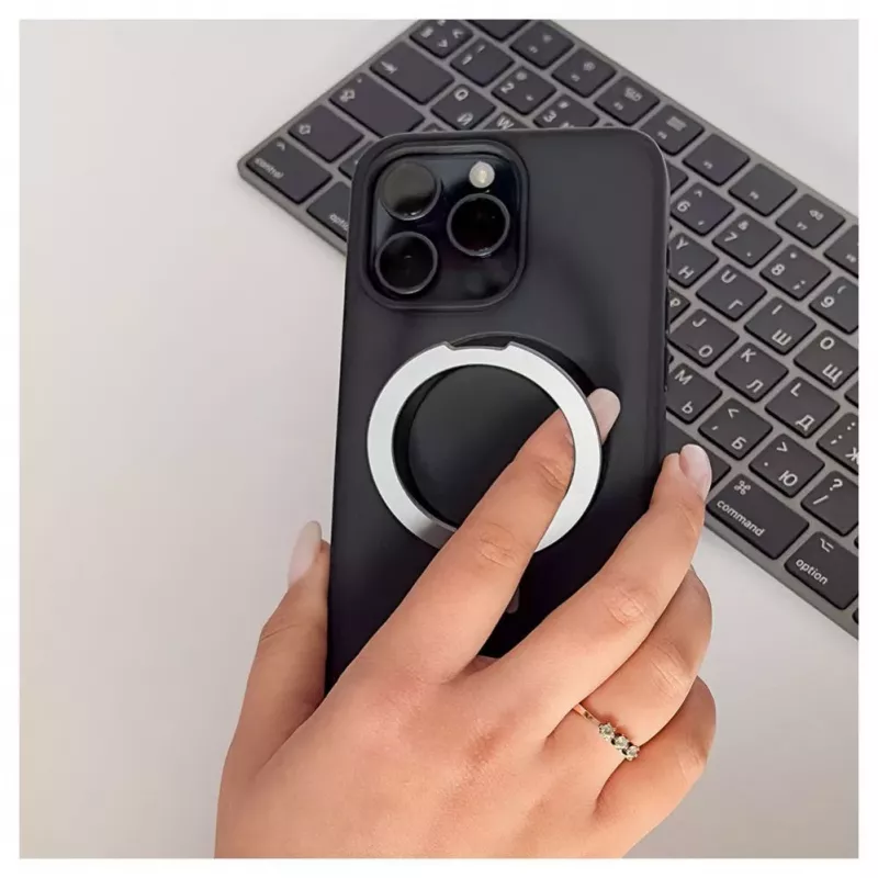 iLike Apple iPhone 15 Pro Max funda con soporte con MagSafe negra