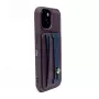 iLike Apple iPhone 14 Funda con soporte y bolsillo de piel Morado