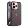 iLike Apple iPhone 15 Pro Max Funda Magsafe con doble marco metálico Rojo