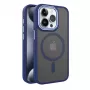 iLike Apple iPhone 15 Funda MagSafe Dual Metal Frame azul