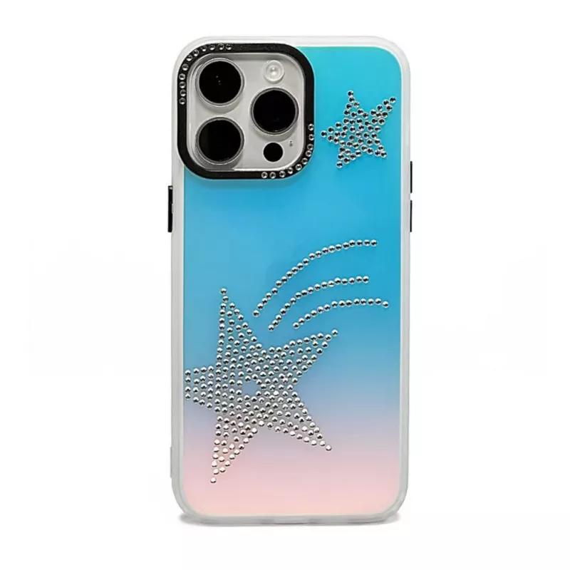 iLike Apple iPhone 15 Funda trasera LASER SHELL Star