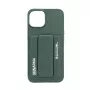 iLike Apple iPhone 14 Funda con soporte y bolsillo oculto de piel verde