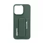 iLike Apple iPhone 15 Pro Funda de piel con bolsillo oculto y soporte verde