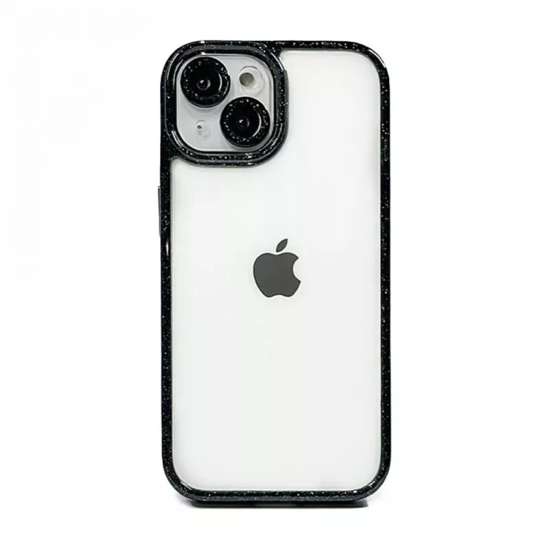 iLike Apple iPhone 15 Funda acrílica Stars Lens negra