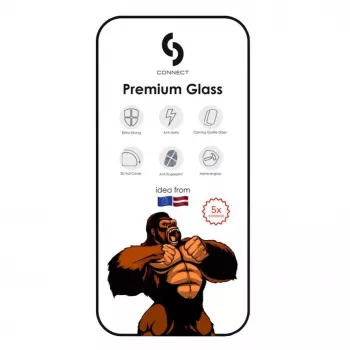 Connect Apple iPhone XR/11 Protector de pantalla 3D Corning Gorilla Glass 5X Strong negro