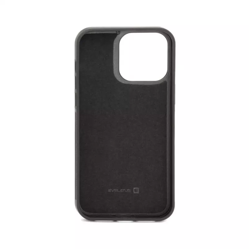 Evelatus Apple iPhone 15 Pro Max Funda de piel cartera multifuncional con correa de muñeca Negro