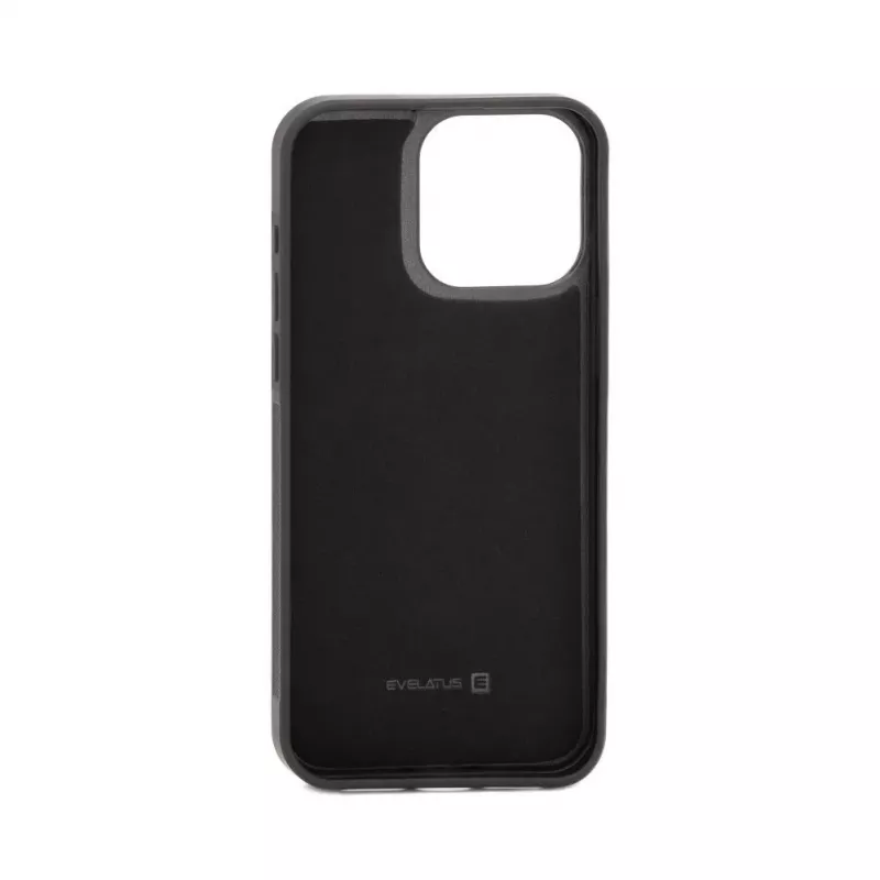 Evelatus Apple iPhone 14 Pro Max Funda de piel diseño de cremallera flor Negro