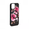 Evelatus Apple iPhone 15 Funda de piel diseño de cremallera flor Negro