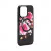 Evelatus Apple iPhone 15 Pro Funda de piel diseño de cremallera flor Negro