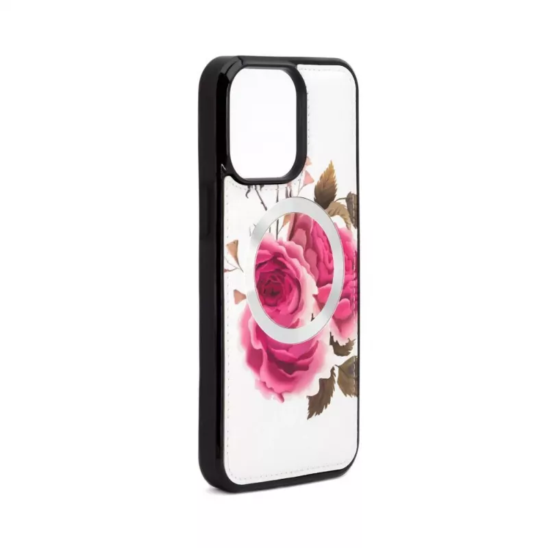 Evelatus Apple iPhone 14 Pro Funda de piel diseño de cremallera flor Blanco