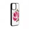 Evelatus Apple iPhone 14 Pro Max Funda de piel diseño de cremallera estampado floral Blanco