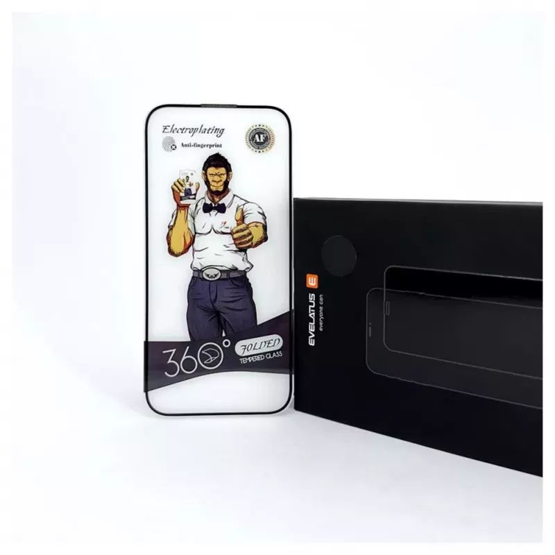 Cristal templado Evelatus para Apple iPhone 15 2.5D Full Cover Anti-Static Light Black
