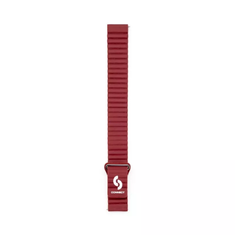 Correa Connect 20mm Flat Head Cuero-Silicona Loop Magnética (130mm M/L) Rojo vino