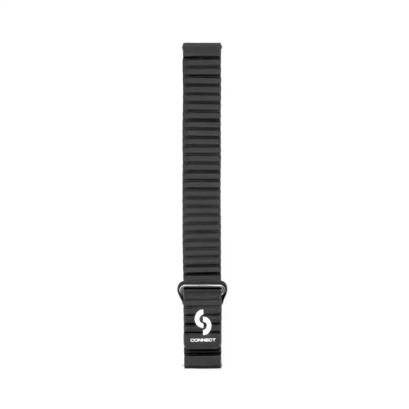 Correa Connect 22mm Flat Head Cuero-Silicona Loop Magnética (130mm M/L) Negro