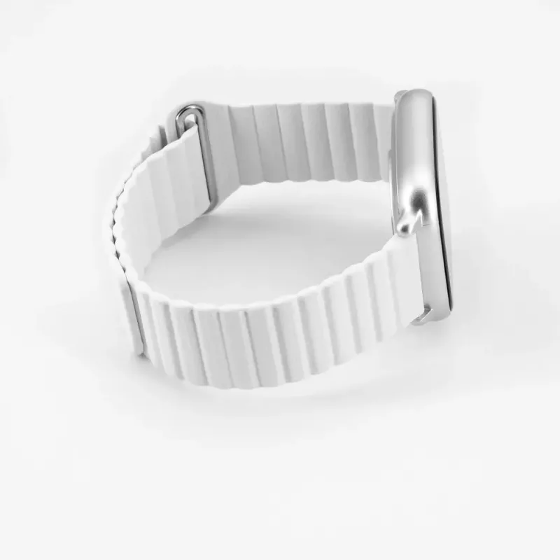 Correa Connect 22mm Flat Head Cuero-Silicona Loop Magnética (130mm M/L) Blanco
