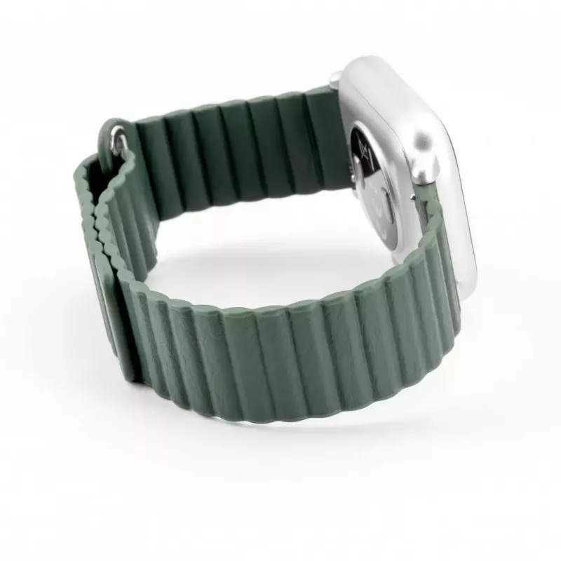 Correa Connect 22mm Flat Head Cuero-Silicona Loop Magnética (130mm M/L) Forest Green