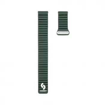 Correa Connect 22mm Flat Head Cuero-Silicona Loop Magnética (130mm M/L) Forest Green