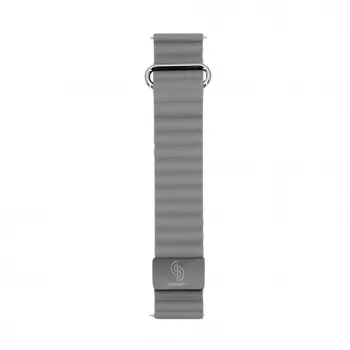 Correa de reloj con hebilla trasera cortical y cierre magnético Connect 20mm (130mm M/L) gris espacial