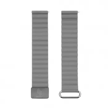 Correa de reloj con hebilla trasera cortical y cierre magnético Connect 20mm (130mm M/L) gris espacial