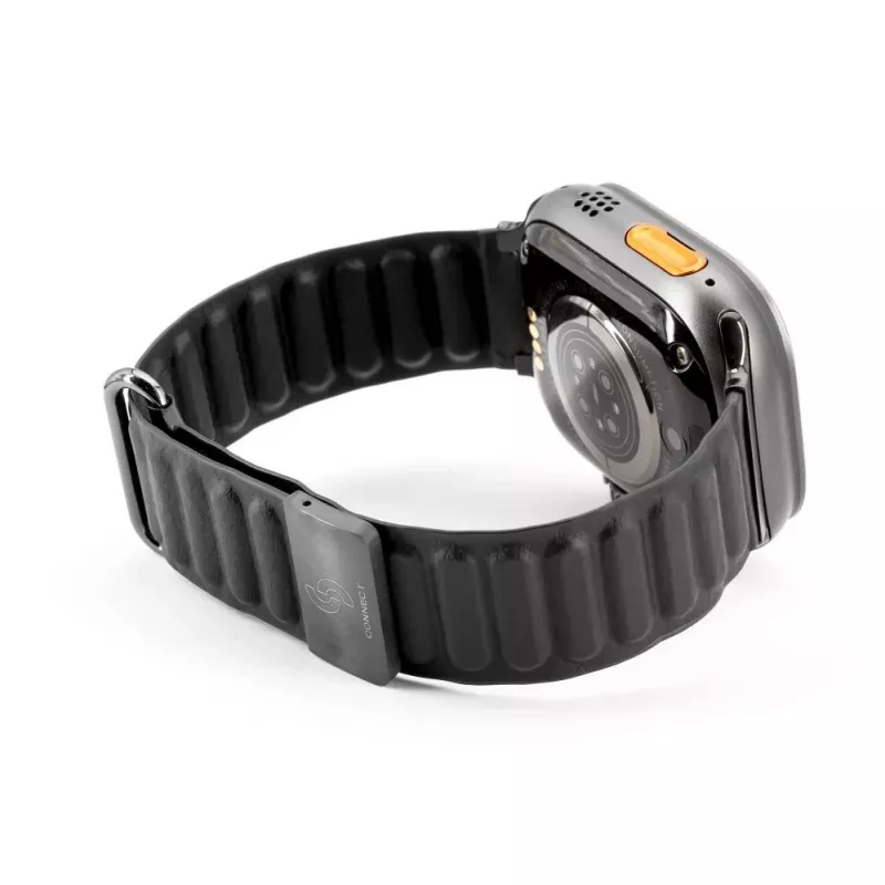 Connect Watch 38/40/41mm Cortical Back Buckle Correa de reloj con cierre magnético, negra