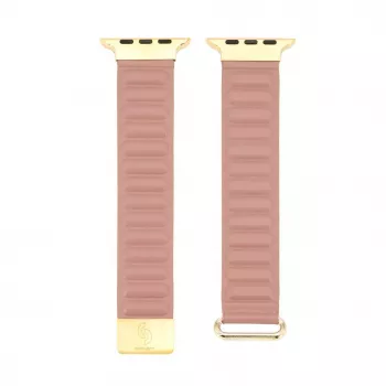 Connect Watch 38/40/41mm Cortical Back Buckle Correa de reloj con cierre magnético, rosa