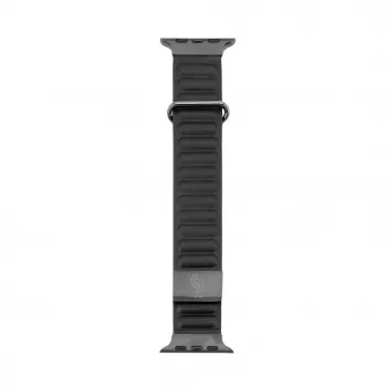 Correa para Connect Watch 42/44/45mm con parte trasera de cuero cortical, hebilla de aguja y cierre magnético, negra