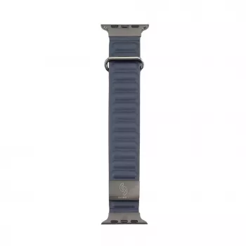 Correa magnética de piel sintética premium para Connect Watch 42/44/45mm azul índigo
