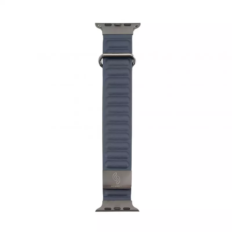 Correa magnética de piel sintética premium para Connect Watch 42/44/45mm azul índigo