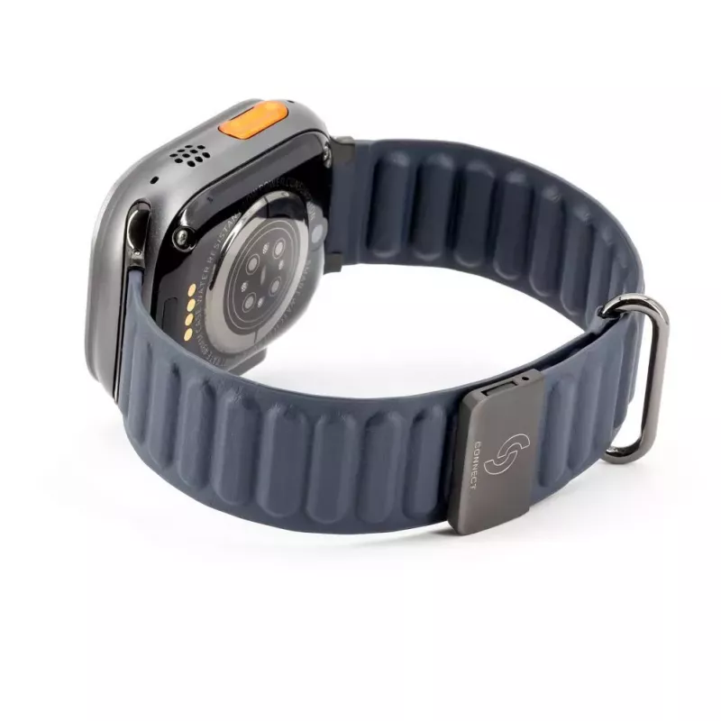 Correa magnética de piel sintética premium para Connect Watch 42/44/45mm azul índigo