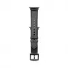 Correa de reloj de piel con parche de silicona para Connect Watch 38/40/41mm (132mm M/L) negra