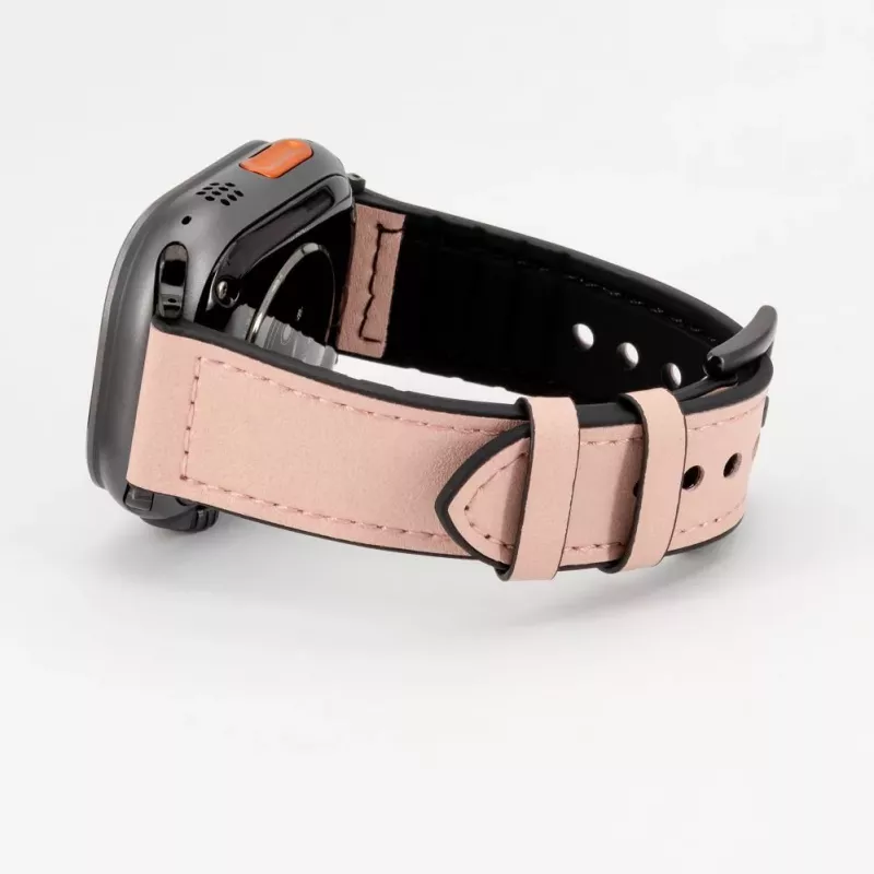 Correa de piel con parche de silicona para Connect Watch 38/40/41mm (132mm M/L) Pink Sand