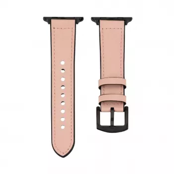 Correa de piel con parche de silicona para Connect Watch 38/40/41mm (132mm M/L) Pink Sand