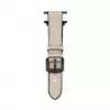 Correa de piel con parche de silicona para Connect Watch 38/40/41mm (132mm M/L) blanca