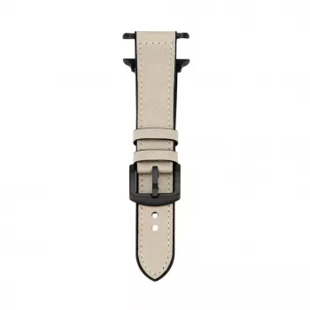 Correa de piel con parche de silicona para Connect Watch 38/40/41mm (132mm M/L) blanca