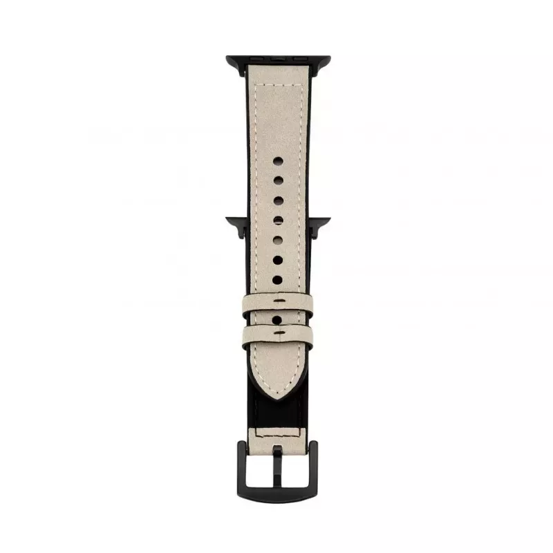 Correa de piel con parche de silicona para Connect Watch 38/40/41mm (132mm M/L) blanca
