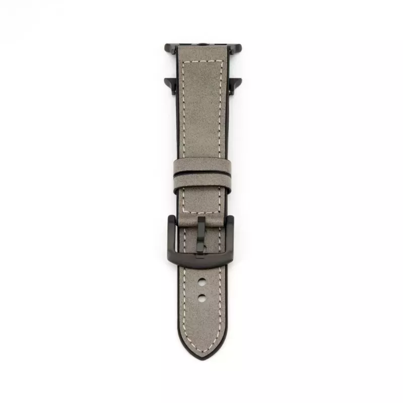 Correa de piel con parche de silicona para Connect Watch 38/40/41mm (132mm M/L) plateada