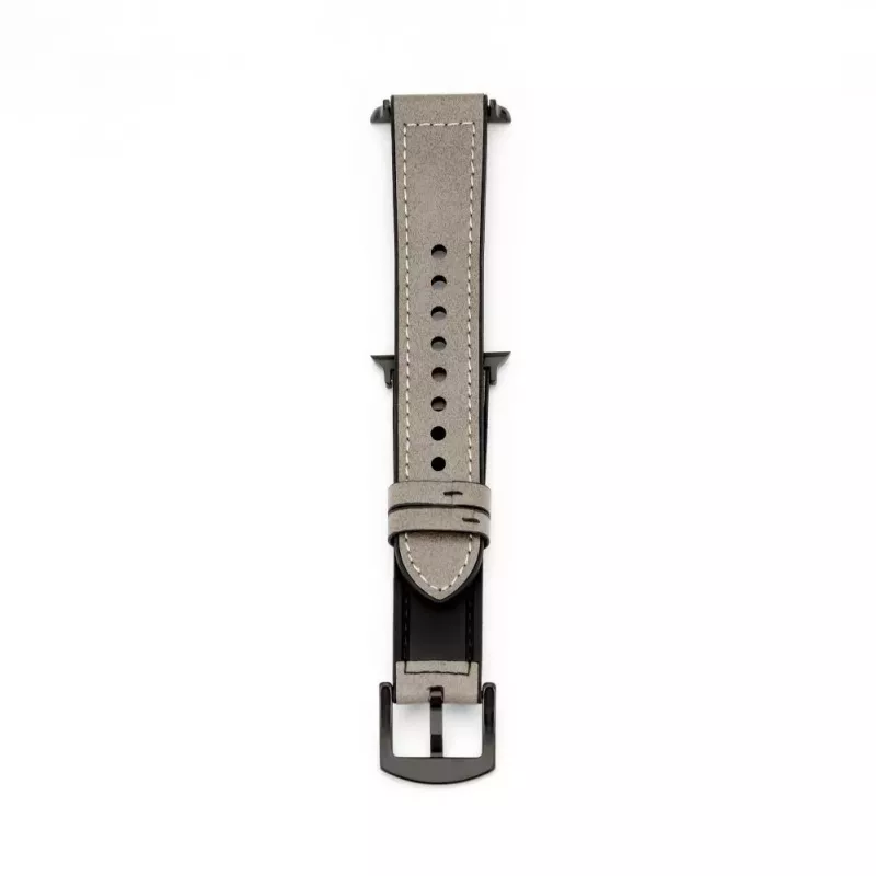 Correa de piel con parche de silicona para Connect Watch 38/40/41mm (132mm M/L) plateada