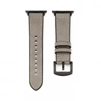 Correa de piel con parche de silicona para Connect Watch 38/40/41mm (132mm M/L) plateada
