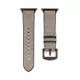 Correa de piel con parche de silicona para Connect Watch 38/40/41mm (132mm M/L) plateada
